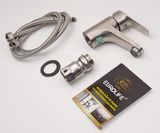 Vòi Lavabo nóng lạnh Inox SUS 304 Eurolife EL-1402 ( Trắng vàng )