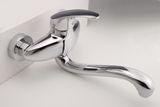 Vòi rửa chén âm tường nóng lạnh Đồng mạ Chrome Eurolife EL-T015AT (Trắng bạc)
