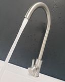 Vòi rửa chén nóng lạnh Inox SUS 304 nguyên khối Eurolife EL-KM09 (Trắng vàng)