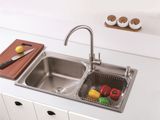 Vòi rửa chén nóng lạnh Inox SUS 304 nguyên khối Eurolife EL-KM09 (Trắng vàng)