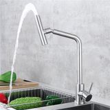 Vòi rửa chén nóng lạnh Inox SUS 304 nguyên khối đầu vòi xoay 360 độ Eurolife EL-T031 (Trắng vàng)