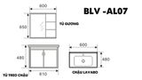  Bộ tủ Lavabo chất liệu Nhôm Aluminium chịu nước Eurolife BLV-AL07 màu Nâu 