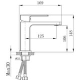 Vòi Lavabo nóng lạnh thiết kế vuông mạnh mẽ cho chậu rửa mặt Eurolife EL-HAVENT 02