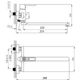 Củ sen nóng lạnh dùng cho bồn tắm nằm Eurolife EL-VERA 03. Sang trọng, tinh tế, sản phẩm có thể dùng thay thế vòi rửa chén âm tường.