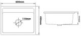 Chậu rửa chén 1 hố, chất liệu đá Thạch Anh Eurolife EL-QC6049 ( Nâu xám)