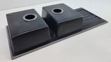 Chậu rửa chén 2 hố cân kết hợp bàn chờ, đá Thạch Anh Eurolife EL-QC1150 (Đen)