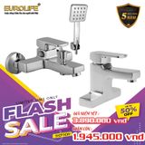  COMBO Bộ vòi sen nóng lạnh Đồng mạ Chrome EL-DAISY 01 + Vòi lavabo nóng lạnh 2 chân đồng mạ chrome EL-DAISY03 Eurolife COMBO EL-DAISY0103 