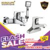 COMBO Bộ vòi sen nóng lạnh Đồng mạ Chrome Eurolife EL-IRIS01 + Vòi lavabo nóng lạnh 2 chân EL-IRIS03 (Trắng bạc) Eurolife COMBO EL-IRIS0103