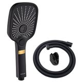 Bộ tay dây sen 3 chức năng chảy, nhựa ABS mạ đen Eurolife EL-127SH-D