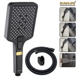 Bộ tay dây sen 4 chức năng chảy, nhựa ABS mạ đen Eurolife EL-126SH-D