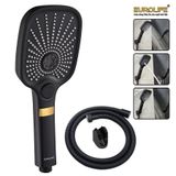 Bộ tay dây sen 3 chức năng chảy, nhựa ABS mạ đen Eurolife EL-127SH-D
