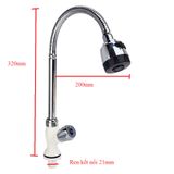 Vòi rửa chén lạnh cần lò xo nhựa PVC mạ chrome chân vòi màu trắng Eurolife EL-VCN05 (Nhiều màu)