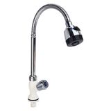 Vòi rửa chén lạnh cần lò xo nhựa PVC mạ chrome chân vòi màu trắng Eurolife EL-VCN05 (Nhiều màu)