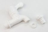 Bộ 3 vòi hồ tay gạt nhựa PP trắng, thân ngắn, ren 21-27mm Eurolife EL-VHT2127 (Trắng) (3 cái)
