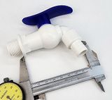 Bộ 3 vòi hồ tay xanh nhựa PP, thân ngắn, ren 21-27mm Eurolife EL-VHX2127 (Trắng xanh) (3 cái)