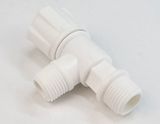 Bộ 3 Van góc giảm áp, T chia 1 chiều bồn cầu nhựa PP trắng Eurolife EL-TN03 (Trắng) (3 cái)