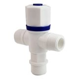 Bộ 3 Van góc giảm áp, T chia 2 chiều bồn cầu nhựa PP trắng Eurolife EL-TN04 (Trắng) (3 cái)