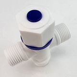 Bộ 3 Van góc giảm áp, T chia 2 chiều bồn cầu nhựa PP trắng Eurolife EL-TN04 (Trắng) (3 cái)
