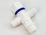 Bộ 3 Van góc giảm áp, T chia 2 chiều bồn cầu nhựa PP trắng Eurolife EL-TN04 (Trắng) (3 cái)