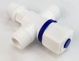 Bộ 3 Van góc giảm áp, T chia 2 chiều bồn cầu nhựa PP trắng Eurolife EL-TN04 (Trắng) (3 cái)