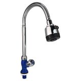 Vòi rửa chén lạnh cần lò xo nhựa PVC mạ chrome chân vòi màu trắng Eurolife EL-VCN05 (Nhiều màu)