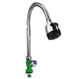 Vòi rửa chén lạnh cần lò xo nhựa PVC mạ chrome chân vòi màu trắng Eurolife EL-VCN05 (Nhiều màu)