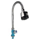 Vòi rửa chén lạnh cần lò xo nhựa PVC mạ chrome chân vòi màu trắng Eurolife EL-VCN05 (Nhiều màu)