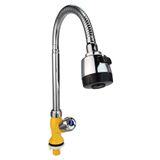 Vòi rửa chén lạnh cần lò xo nhựa PVC mạ chrome chân vòi màu trắng Eurolife EL-VCN05 (Nhiều màu)