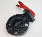 Van bướm mặt bích tay gạt phi 63, 90, 110, 125, 160, 200mm Eurolife EL-VB (xám đỏ)