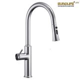 Vòi rửa chén nóng lạnh dây kéo, 4 chức năng sử dụng Eurolife EL-IK01 (Trắng bạc)