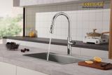 Vòi rửa chén nóng lạnh dây kéo, 4 chức năng sử dụng Eurolife EL-IK01 (Trắng bạc)