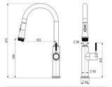 Vòi rửa chén nóng lạnh dây kéo, 4 chức năng sử dụng Eurolife EL-IK01 (Trắng bạc)