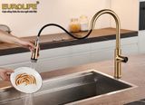 Vòi rửa chén nóng lạnh dây kéo, 4 chức năng sử dụng Eurolife EL-IK02 (Vàng)
