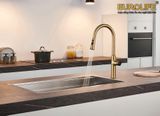 Vòi rửa chén nóng lạnh dây kéo, 4 chức năng sử dụng Eurolife EL-IK02 (Vàng)