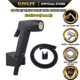 Bộ xịt vệ sinh 2 chế độ chảy, khóa thông minh Eurolife EL-X14 ( 2 màu lựa chọn : Đen mờ và mạ Crôm)