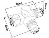 Van T 3 đường nước 21mm dùng chia nước cho bồn cầu và bộ xịt vệ sinh Eurolife EL-VT03 (2 màu: đen, trắng)
