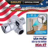 Van T 3 đường nước 21mm dùng chia nước cho bồn cầu và bộ xịt vệ sinh Eurolife EL-VT03 (2 màu: đen, trắng)