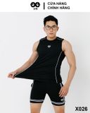 Áo Ba Lỗ Tanktop Nam Phối Sọc Thể Thao Tập Gym X9 Sportswear - X026