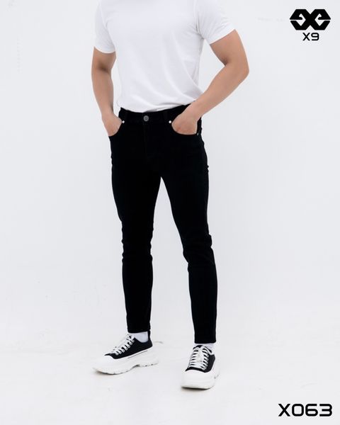 Quần jeans đen trơn dài ôm slimfit K006 - X063 - X9 Sportswear