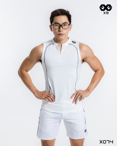 Áo Ba Lỗ Tanktop Nam Khoá Kéo Thể Thao Tập Gym X9 - X074