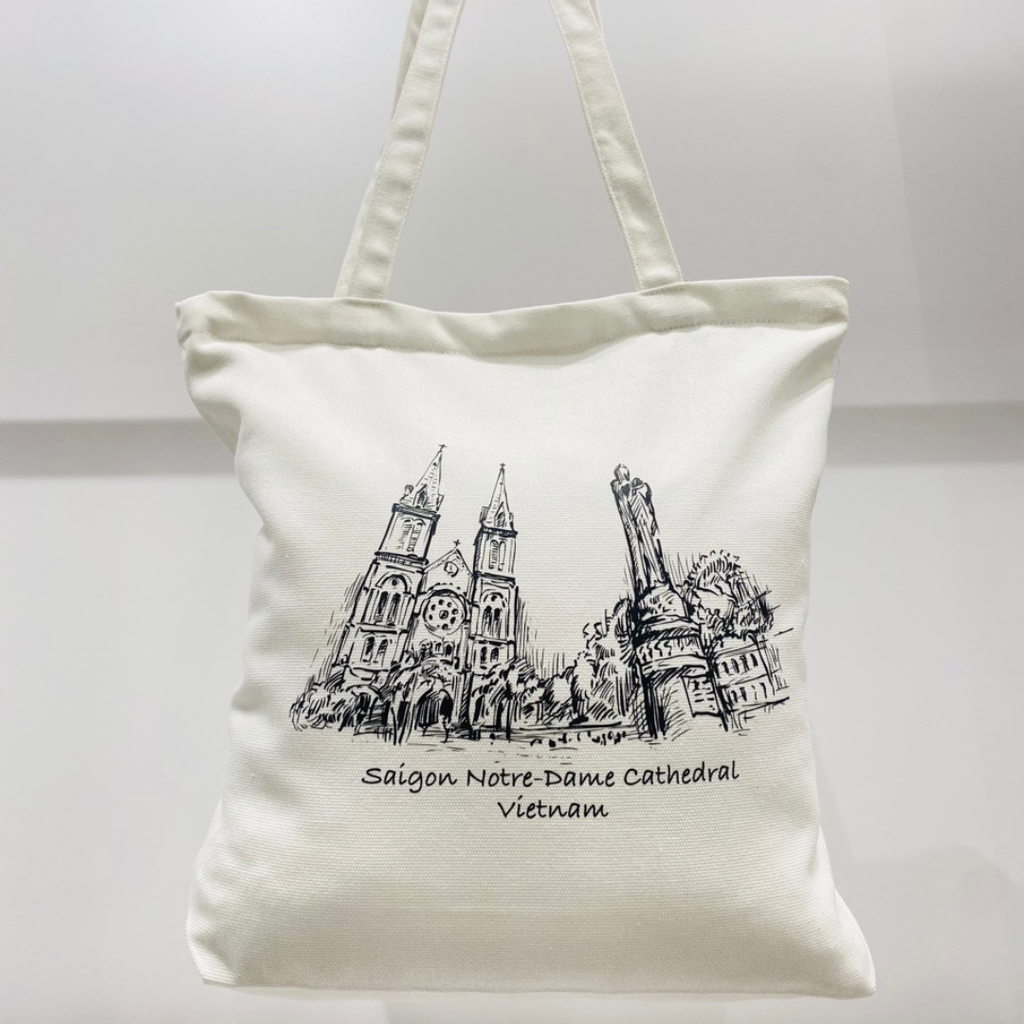 Túi Canvas 37x39x7cm-Nhà thờ Đức Bà