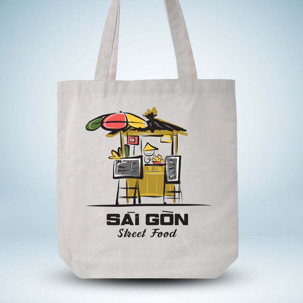 Túi Canvas 37x39x7cm- Thiết kế Sai Gon Street Food