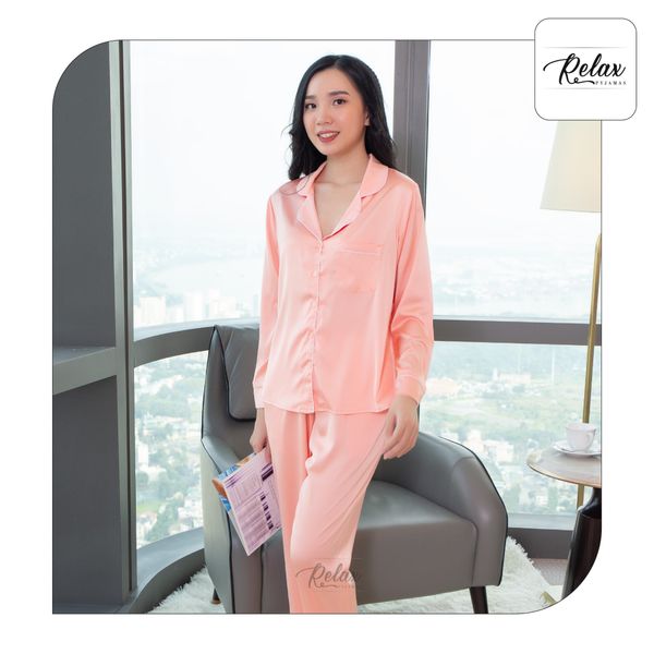 Đồ mặc nhà pyjama tay dài quần dài HW1002 màu cà rốt