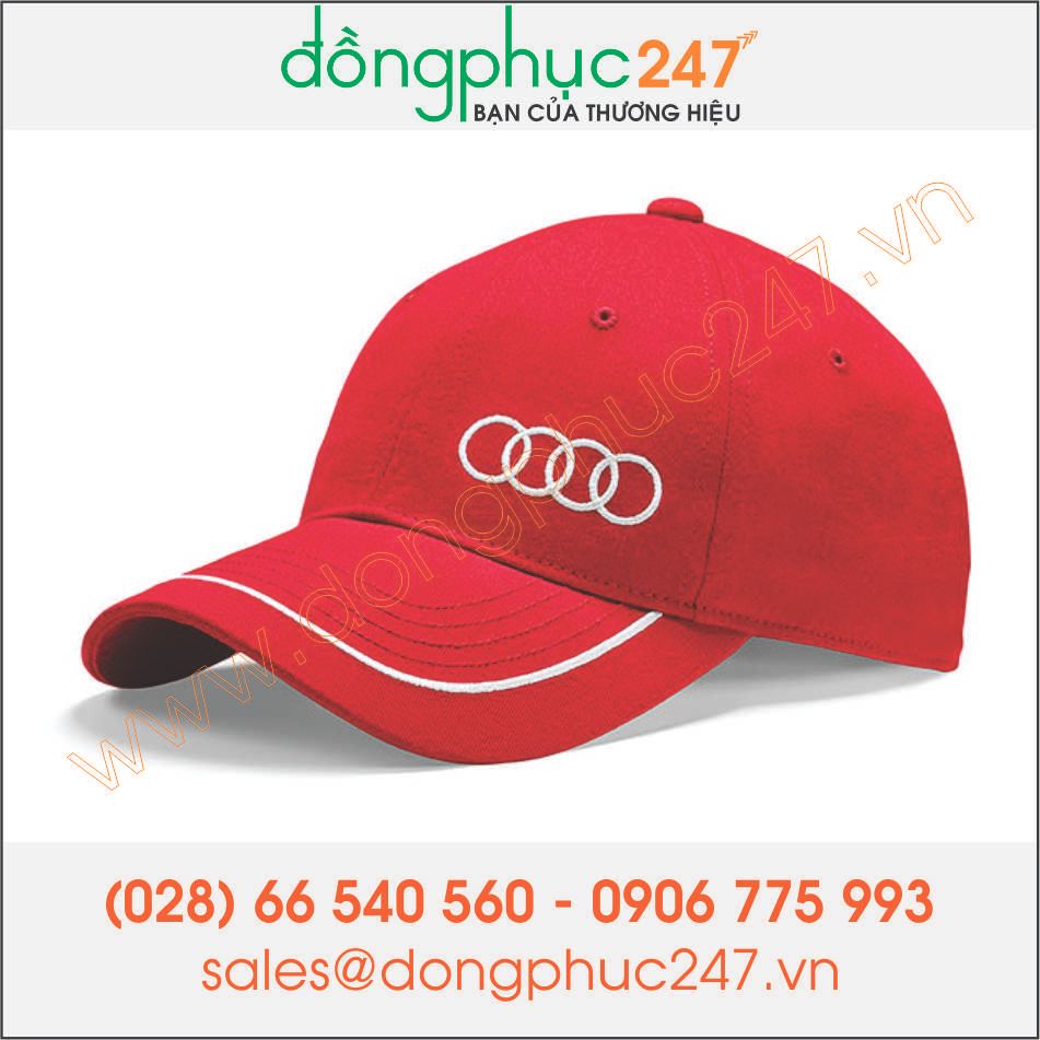 NÓN LƯỠI TRAI ĐẸP MÀU ĐỎ AUDI - CAP03