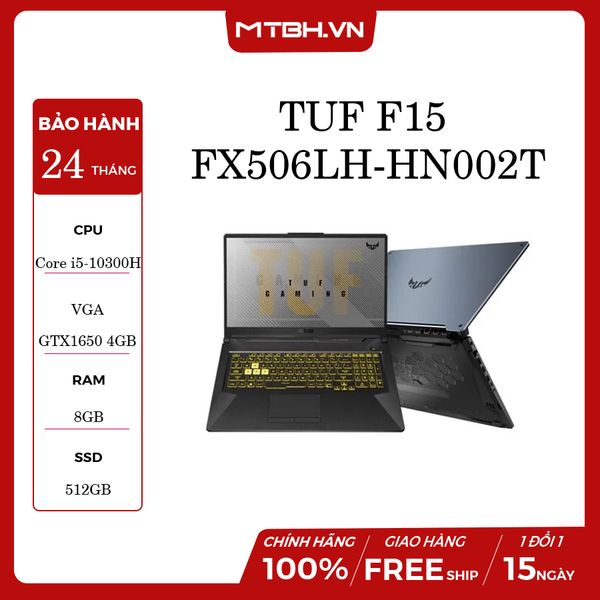 LAPTOP GAMING ASUS TUF F15 FX506LH-HN002T CORE I5-10300H | GTX 1650 4GB | 8GB RAM | 512GB SSD | 15.6″ 144HZ IPS | WIN 10 GRAY METAL RGB VSC