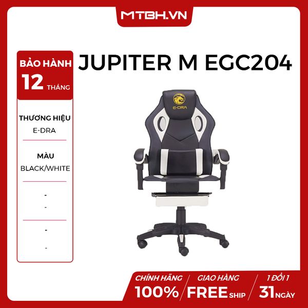 GHẾ E-DRA JUPITER M EGC204 GAMING BLACK WHITE