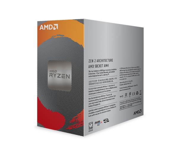 CPU AMD Ryzen 5 3600X, with Wraith Spire cooler/ 3.8 GHz (4.4GHz Max Boost) / 36MB Cache / 6 cores / 12 threads / 95W / Socket AM4