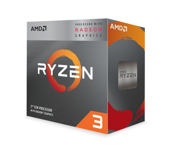 CPU AMD Ryzen 3 3200G, with Wraith Stealth cooler/ 3.6 GHz (4.0 GHz with boost) / 6MB / 4 cores 4 threads / Radeon Vega 8 / 65W / Socket AM4