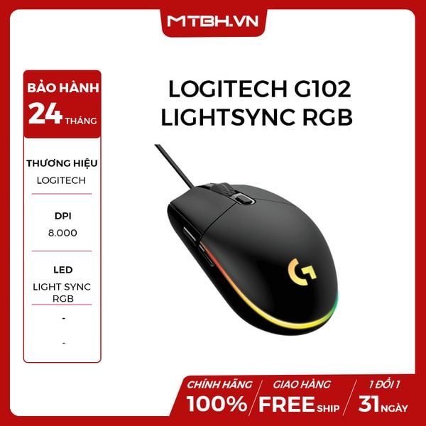 CHUỘT LOGITECH G102 LIGHTSYNC GEN 2 RGB BLACK