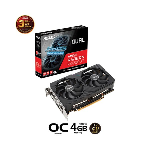 VGA ASUS RX 6500 XT Dual OC Edition 4GB GDDR6